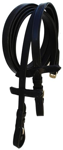 English Horse Black Leather All-Purpose Trail Bridle Reins 803AXBK - color: Black