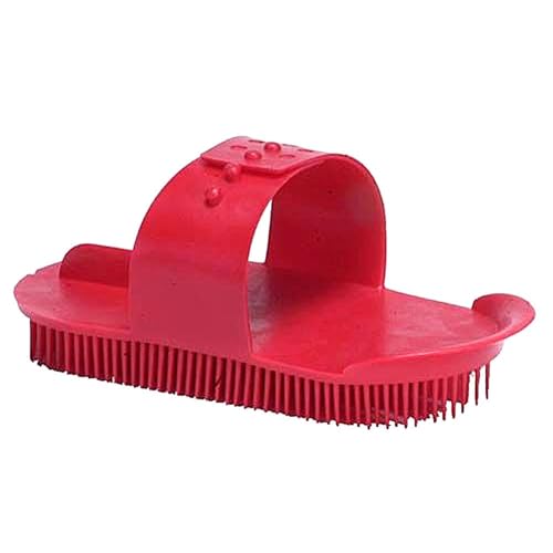 Intrepid International Premium Plastic Curry Comb with Adjustable Hand Strap - Durable Horse Grooming Brush for Mud, Dirt, and Loose Hair Removal