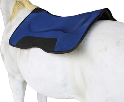 CHALLENGER Western Shock Absorbing Saddle Pad – Breathable Mesh Top, Non-Slip Neoprene Bottom, Contoured Wither Relief – 31" Spine x 18" Drop