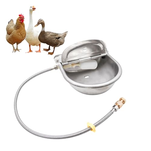 Chicken Coop Accessories, Automatic Water Dispenser Kit with Pipe and Float Ball Valve, Chicken Waterer, Watering System for Chick, Hen, Duck, Geese, Turkey, and Other Poultry