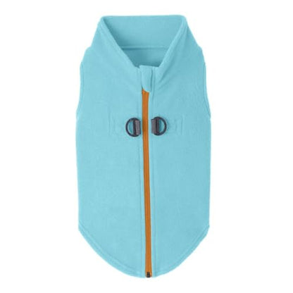 Gooby Zip-Up Fleece Dog Sweater, Turquoise, Small - color: Turquoise, size: Small chest (~13.5")