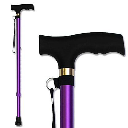 RMS Walking Cane - Adjustable Walking Stick - Lightweight Aluminum Offset Cane with Ergonomic Handle and Wrist Strap - Ideal Daily Living Aid for Limited Mobility - color: Lavender