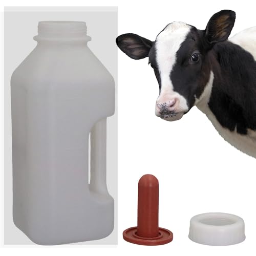Calf Bottle with a Replacement Screw-on Nipple 2.11quart Lamb Milk Feeding Bottle for Lamb foal