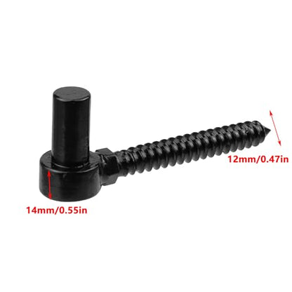 Antrader One-Piece Molding Chain Link Lag Screw Hinge,Gate Hinges,2Pcs