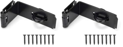 HILLMASTER Door Hasp Latch 90 Degree, 7-3/4" Extra Thick Heavy Duty Steel Safety Gate Door Lock Padlock Clasp Hasp Lock Latch for Fence Gate Barn Door Shed Closet Cabinet, Black Finish (Pack of 2) - size: Bendable (Pack of 2)