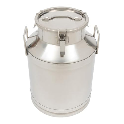 DYNAMI 13.2Gal Stainless Steel Milk Bucket With Sealing Lid and Carry Handle,0.04inch Thickened Stainless Steel Milk Can Large Liquid Container Storage,for Wine, Oil Storage Transport (50L/13.2Gal) - size: 50L/13.2Gal