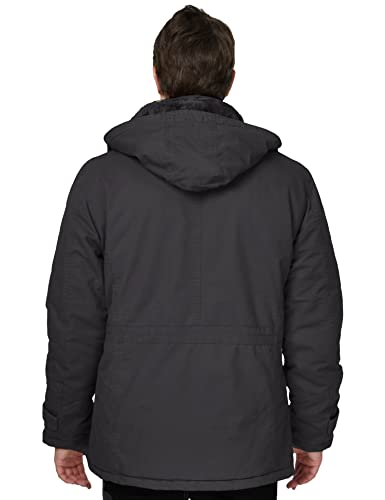 WenVen Men's Winter Thicken Fleece Cotton Military Parka Jacket Warm Coat - color: Grey, size: Medium