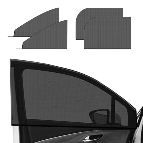4 PCS Car Window Shades, Stretchy Mesh Front Rear Side Window Sun Shades for Heat Block UV Protection, Universal Breathable SUV Window Screen Covers to Keep Your Cars Cool (SUV) - color: SUV, size: 4 PCS (Front & Rear)