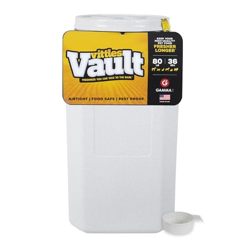 Vittles Vault Traditional Dog and Cat Food Container + Scoop, Gray, 80lbs - size: 80 Pounds