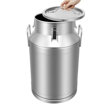 Large Liquid Container Storage, Bucket Rice Cereal Airtight Canister Container,Stainless Steel Milk Bucket With Sealing Lid and Carry Handle,for Wine, Oil Storage Transport (40L/10.6 Gal) - size: 40L/10.6 Gal