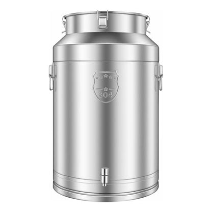 304 Stainless Steel Milk Can Jug, 20 Gal Heavy Duty Sealed Seamless Milk Pail with Locking Lid & Spout, Airtight Food Storage Container Bucket for Commercial Restaurant Home Farm Kitchen Brewing - size: 2570.2 Ounces