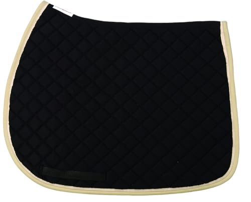TuffRider Basic Dressage Saddle Pad - color: Black/Light Tan/Cream