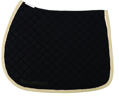 TuffRider Basic Dressage Saddle Pad - color: Black/Light Tan/Cream