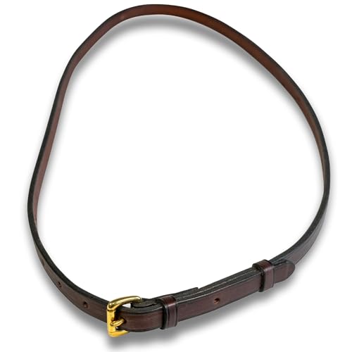 Nunn Finer - Leather Neck Grab Strap, Equestrian Accessory, Neck Strap for Horses - color: Havanna Brass