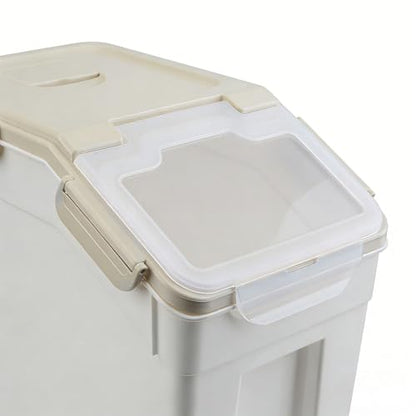 Saim 4 Pack 25lb Flour & Rice Storage Container Bin,Rice Dispenser (Grey) - color: 4Pack 25lbs Grey
