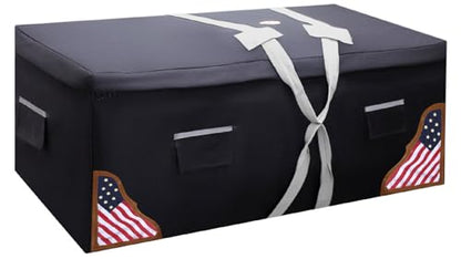 X-Large Hay Bale Bag – 52"x20"x28" Waterproof 1200D Nylon with Patented Ventilation Windows, Hand-Tooled Leather Patriotic Corners, Fits 3-String California Bales, Great for Shows