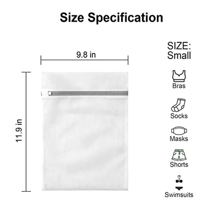 3 Pack Small Mesh Laundry Bags by MDSXO- Small Durable Lingerie Delicates Bag for Washing Machine for Socks, Bra, Mask,Baby Clothes 10 * 12 inch [3 Pack] - size: 3S(Baby Size)