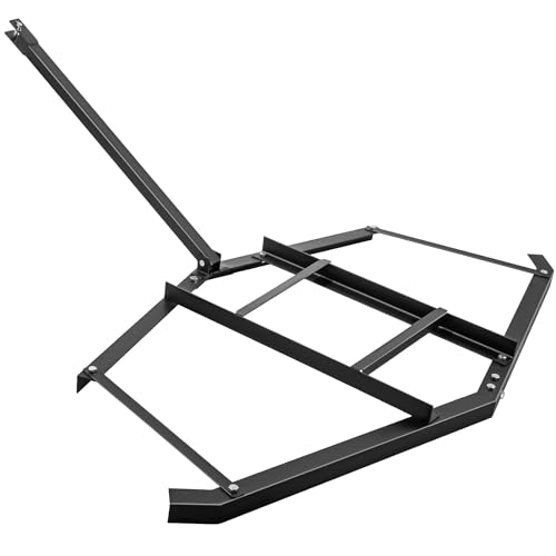 Driveway Drag 66" Width, 35" Length, 4" Height, Tow Behind Drag Harrow, Garden Lawn Tractor Attachable, Steel Head, Garden Rake