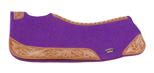 CHALLENGER Horse Saddle PAD Western Contoured Wool Felt Moisture Wicking Saddle Pad 39177 - color: Purple