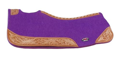 CHALLENGER Horse Saddle PAD Western Contoured Wool Felt Moisture Wicking Saddle Pad 39177 - color: Purple