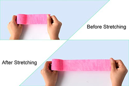 10 Pack Pink Self Adherent Bandage Wrap Elastic Cohesive Bandage - color: Pink, size: Multi Size