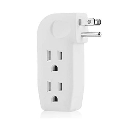 3 Way Outlet Vertical Wall Tap Splitter Adapter with 3 Prong Plug. - color: white/1PK