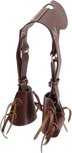 Jeereal Western Leather Buddy Slip-On Horse Stirrups Kids Youth Pony Rodeo Set with Reinforced Stitching, Stainless Steel Buckle