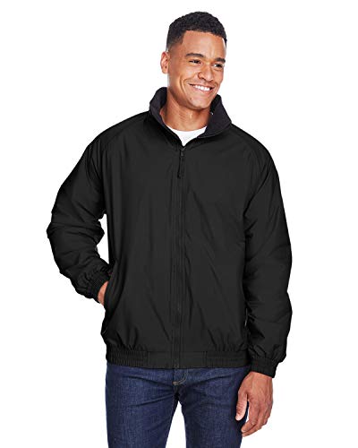 Harriton Womens Fleece-Lined Nylon Jacket (M740) - color: Black/ Black, size: Large