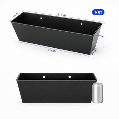 3-Pack 6 Qt Metal Hanging Feed Troughs for Goats, Ducks and Livestock