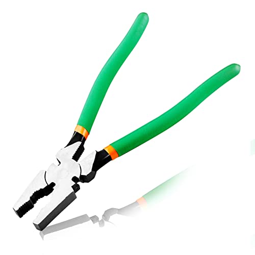 10 Inches Fencing Pliers With Wire Cutters - Heavy-Duty Multi-Purpose Flat Nose Fence Tool for Installing, Maintaining, and Repairing Wire Fences - style: 10" Fencing Pliers(Green)