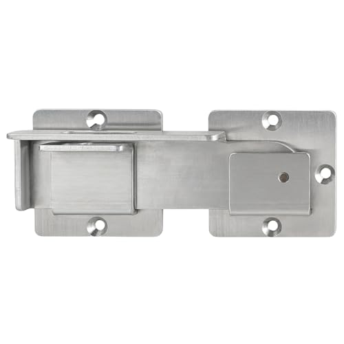 Flip Gate Latch with Padlock Hole,gate Latch for Fence, Heavy Duty Double gate Latch for Wooden Fence,Swing and Sliding Open Gate,Barn Door, Shed, Vinyl Fence, Yard - color: Silver (1 Pcs)