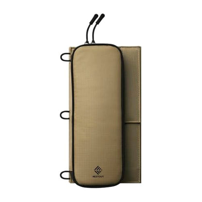NESTOUT Portable Solar Panel, USB-C and USB-A Ports, 28W Solar Charger for Camping, Water Repellent Ripstop Nylon, Foldable Compact Design, Digital Ammeter, Adjustable Stand, Beige (4 Panel) - color: Beige 4-Panel (Upgraded)