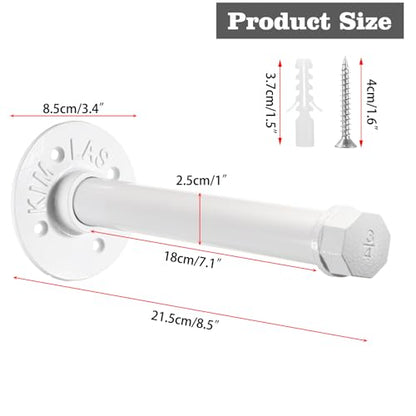 Sumnacon Wall Mounted Clothes Rack for Wardrobe, 2Pcs 8 Inch, White - color: White, size: 8 Inch