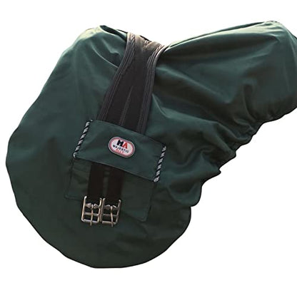 Majestic Ally Nylon Waterproof Fleece Lined Ride On English Saddle Cover-Multiple Color (Hunter Green) - color: Hunter Green