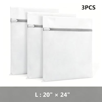 3Pcs Mesh Laundry Bags with Sturdy Zipper,washing Bags for Washing Delicates,Protect Clothes in Washing Machine for Home, College & Dorm (3 Large) - size: 3 Large
