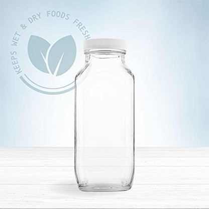 kitchentoolz 16 oz Glass Milk Bottle with Lid - Glass Jars with Airtight Lid used for Milk Container, Yogurt, Smoothies, Juice, Kefir, & Water -2 Pack 16 oz Glass Bottles with Lids - color: 16oz, style: 2 Pack