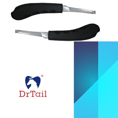Regular Hoof Knife for Horses – Farrier Tool with Plastic Grip – Hoof Trimming Knife for Equine Care & Veterinary Use (Left Hand) - style: Narrow Curved Blade - RH
