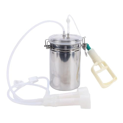 2L Manual Milking Machine, Stainless Steel Goat Milking Machine Manual Goat Milker Double Head Milker, Portable for Milk Plant Farm