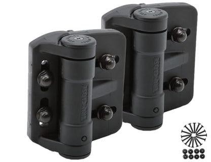 D&D TCAMA1 TruClose Mult-Adjust Gate Hinge Square Gates, Black, 2 pcs | 3-way adjustable gate hinge, self-closes square post metal, wood, vinyl gates up to 55 lb, Black, comes with 2 hinges - color: Black, size: For Square Posts, Gate Gap up to 1.5 in
