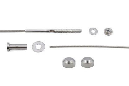 1/8" Cable Railing Kit – 5 Ft Stainless Steel 316 for Metal Posts – No Crimping Required Easy Install System – Brushed Stainless Chamfer End Caps - color: Brushed Stainless Chamfer Caps, size: 5 Feet