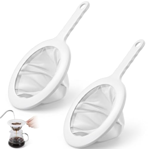 2Pcs Fine Nylon Mesh Strainer, 100/300 Fine Mesh Sieve with Handle
