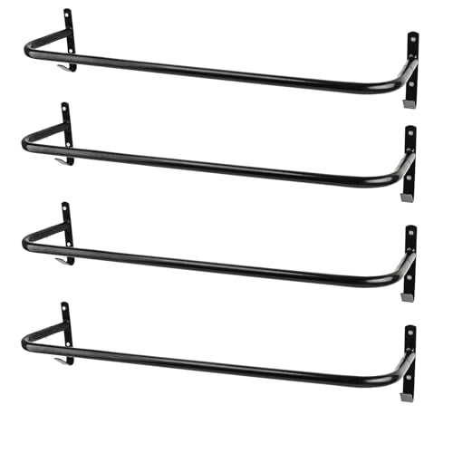 4Pcs Blanket Rack with Bridle Hooks,Wall Mounted Removable Horse Blanket Bar for Hanging Horse Blankets Pads Saddle Blankets,34 Inch, Black