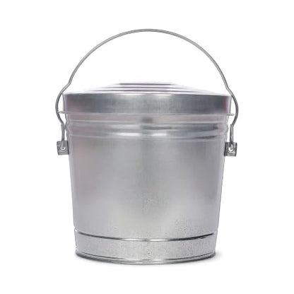 6 Gallon Galvanized Steel Storage Can with Locking Lid, Heavy Duty Metal Storage Container, Rust-Resistant Metal Bin for Dog Food, Pet Food, Bird Seed, Kitchen, Garage & Home Storage