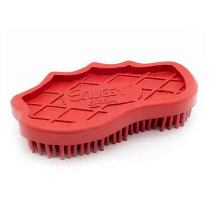 Grewal Equestrian Snuggy Groomer Soft Teeth Rubber Groomer Curry (Red) - color: Red