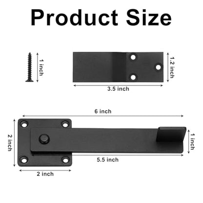 6'' Farm Flip Fence Gate Latch, Barn Door Latch, Door Latch Hardware for Wooden Fence, Shed Door, Outdoor Gate, Rustic Gate Lock, Black