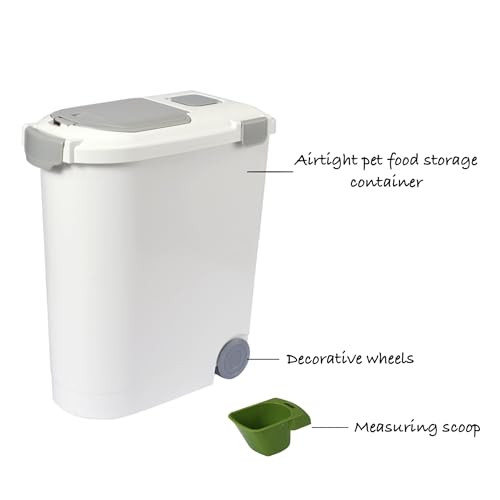 Airtight Pet Food Storage Container, Holds 30 Lbs - color: White, size: 30 lbs