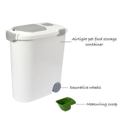 Airtight Pet Food Storage Container, Holds 30 Lbs - color: White, size: 30 lbs