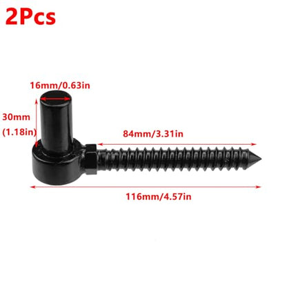 Antrader One-Piece Molding Chain Link Lag Screw Hinge,Gate Hinges,2Pcs