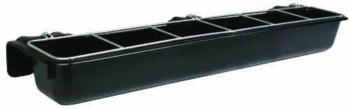 Little Giant HF9BLACK Hook Over Goat Trough Heavy Duty Galvanized Steel Body 9 Quart Feeder with Universal Mounting, Black (3 Pack)