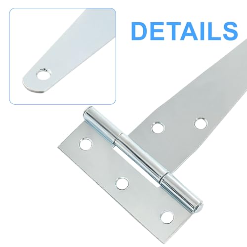 Murtenze 6Pack 4 Inch Silver T-Strap Shed Hinge - color: Silver, size: 4 Inch - 6Pack